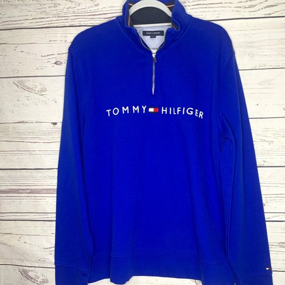 Tommy Hilfiger Other - Tommy Hilfiger Royal Blue quarter zip Pullover Sweatshirt Size Large
